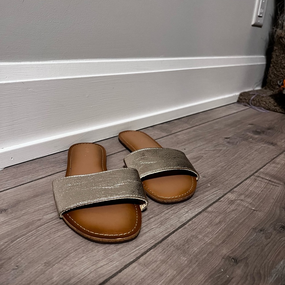 Gold Slip on Sandals